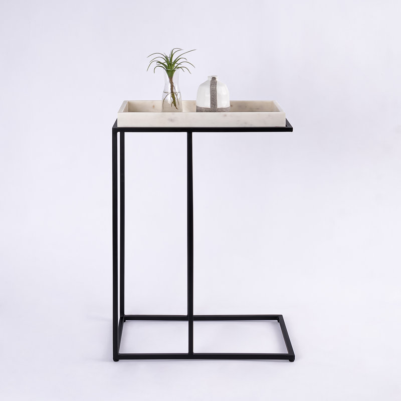 Table de bout Cardier, Noir / blanc