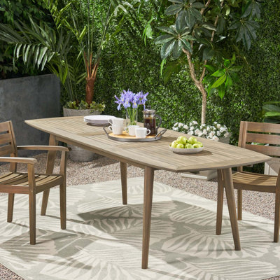 Table de salle à manger d'extérieur extensible en bois d'acacia (table seulement)