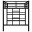 Lit mezzanine simple en métal noir avec tablette de rangement, garde-corps, conception classique, cadre, facile à monter, 350 lb