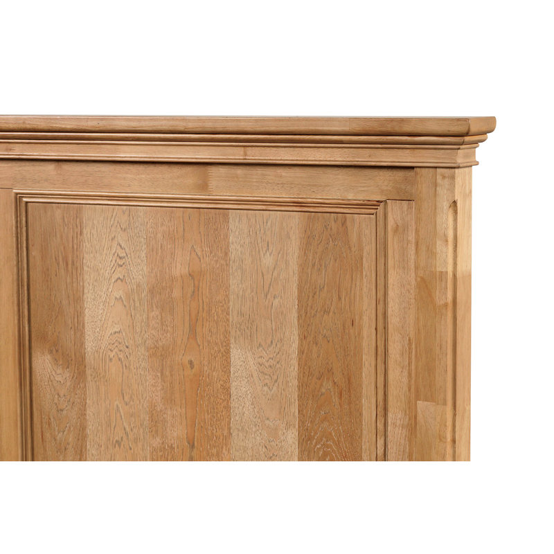 Lit double style Style avec tête de lit en chêne naturel et bois massif