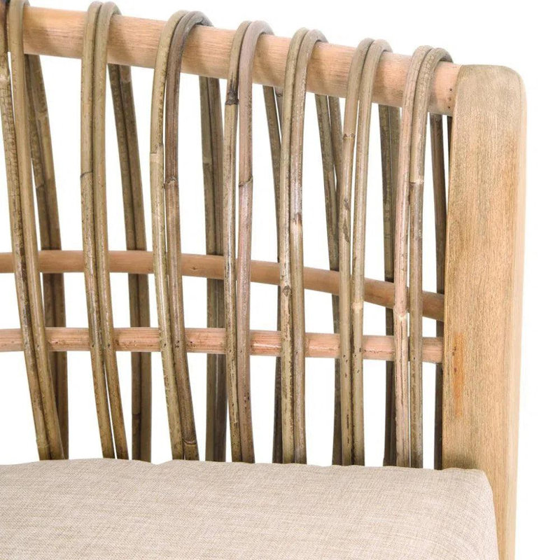 Fauteuil tubulaire en rotin sablé Binah