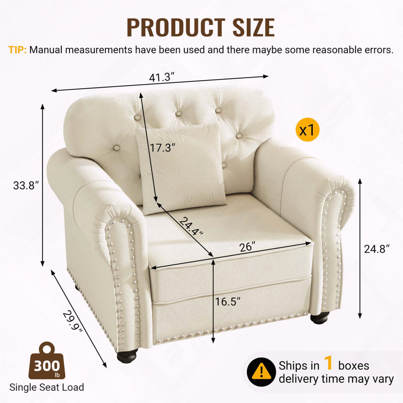 Velours Chesterfield canapé garniture cloutée capitonnée, Beige / Blanc