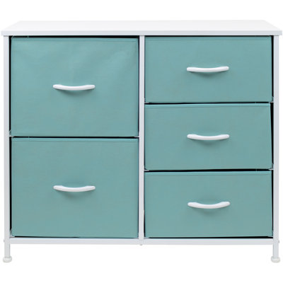Commode 5 tiroirs - Turquoise