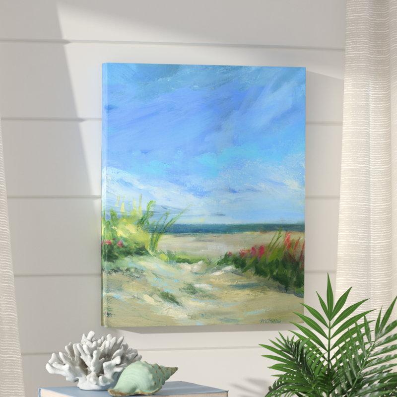 «Flowers & Seagrass» par Dana McMillan - reproduction d'art sur toile tendue, H 20 po x l 16 po x P 1,5 po