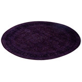 Overdyed Hand-Knotted Wool Modern-Contemporary Purple Area Rug 8' 1" x 8' 1"