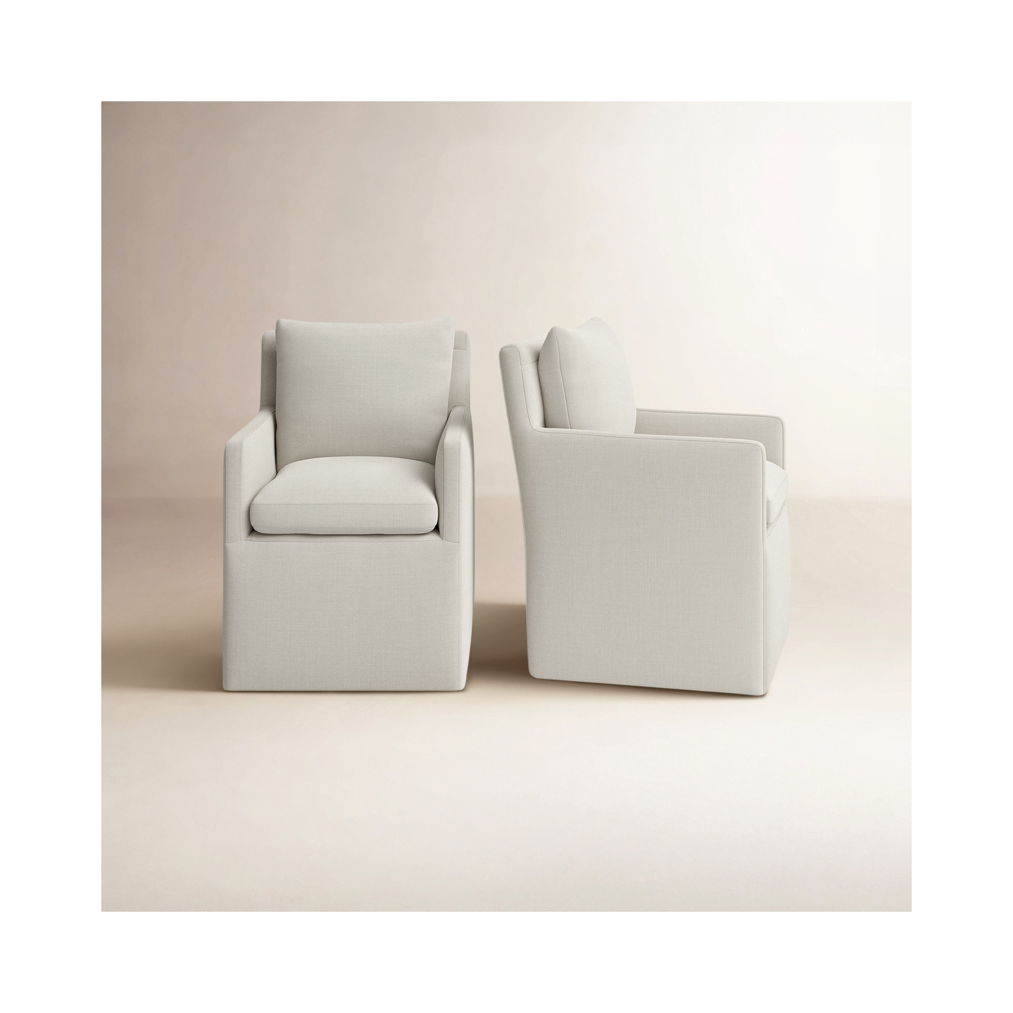 Alayaa Upholstered Arm Chair, Effie Linen Performance Linen
