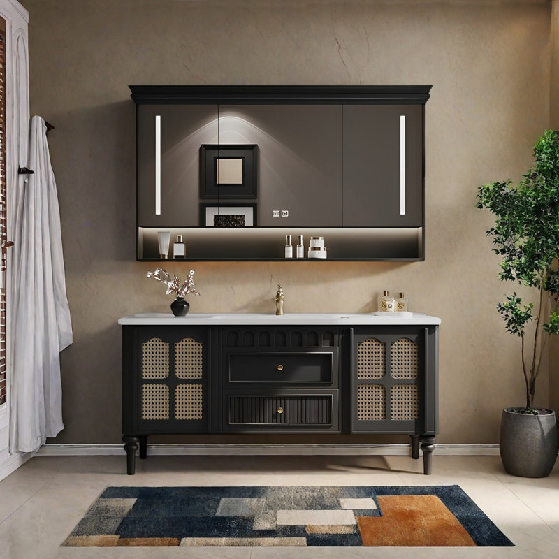 French retro style rest room bathroom cabinet, 47.63"