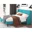 Lit plateforme tapissier Toderick avec aile de luxe et mélange de lin-985124331-985124326