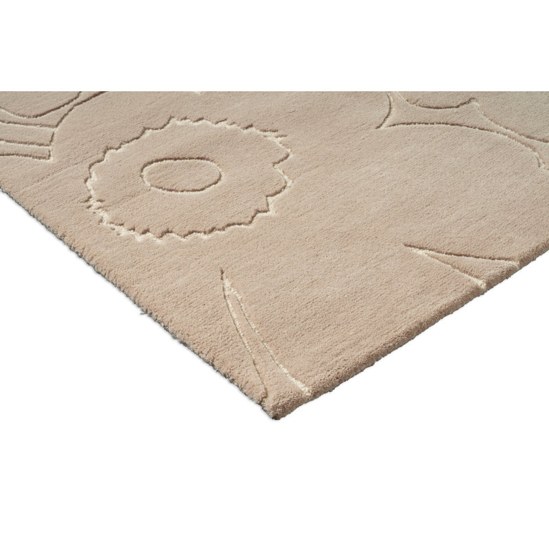 Piirto Unikko Natural White | 133701, Rectangle 4'7" x 6'7", Greige