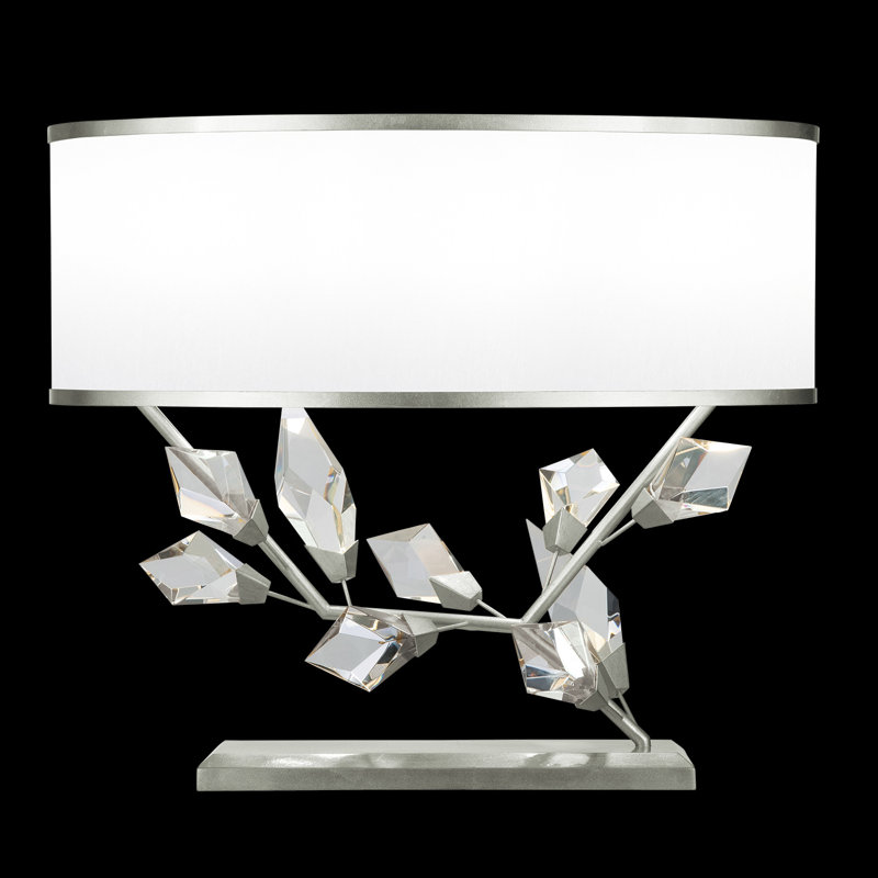 Foret Metal Table Lamp, Silver, White