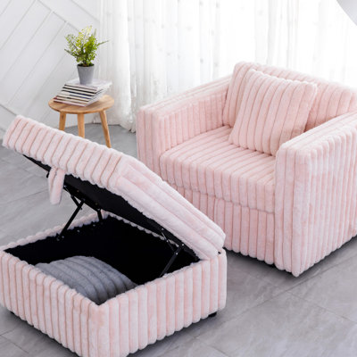 Simple rose modulaire de 44,9 po - Confortable et élégant pour une vie confortable. Rembourrage en éponge haute. Coussins amovibles. Rangement à levage hydraulique. Conception moderne. Option de 2 sièges. N'importe quelle pièce