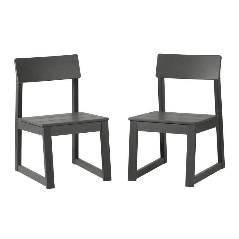 Chaise d'appoint d'extérieur (ensemble de 2), Gris