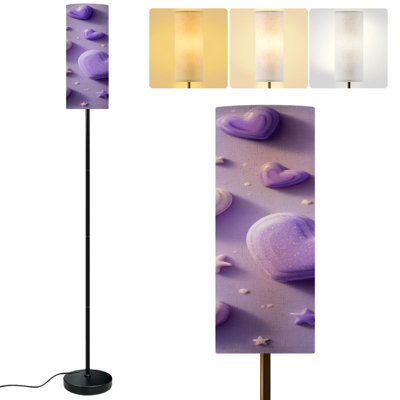  Lampe sur pied 68,5 po lavande abstraite mauve lilas abat-jour à gradation douce en métal avec ampoule DEL incluse