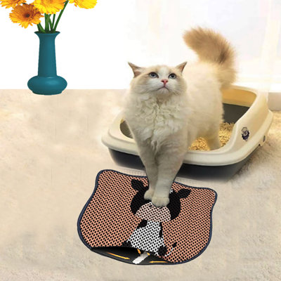 Durable Cat Litter Mat, 15.7 x 19.7 inches | 50% PVC / 50% Polyester, Machine Washable & Vacuum Friendly | Perfect for Easy Cleanup, Non-Slip Design to Keep Your Home Clean & Fresh, Ideal for Pet Owners