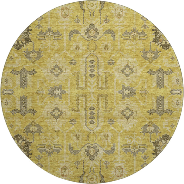 Premium Machine Washable Prisco Gold Rug
