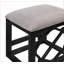 Ensemble de bureau à domicile 3 pièces avec bureau Tabouret rembourré, finition noire, 2 ports de chargement USB | Noir | Tissu texturé-1646058443