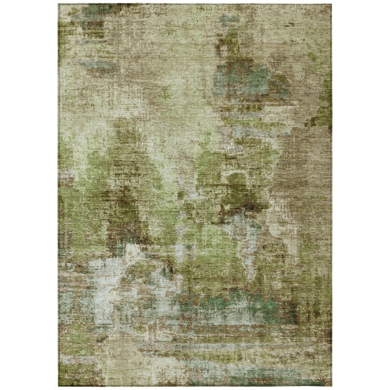 Machine Washable Indoor/Outdoor Efimenko ACN2300 Abstract Rug, Rectangle 5' x 7'6"