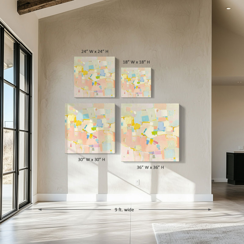 "Block Party" par Phyllis Adams, reproduction sur toile, H 24 po x l 24 po
