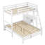 Lit superposé simple au dessus d'un lit double avec bureau intégré et trois tiroirs de rangement intégrés, blanc