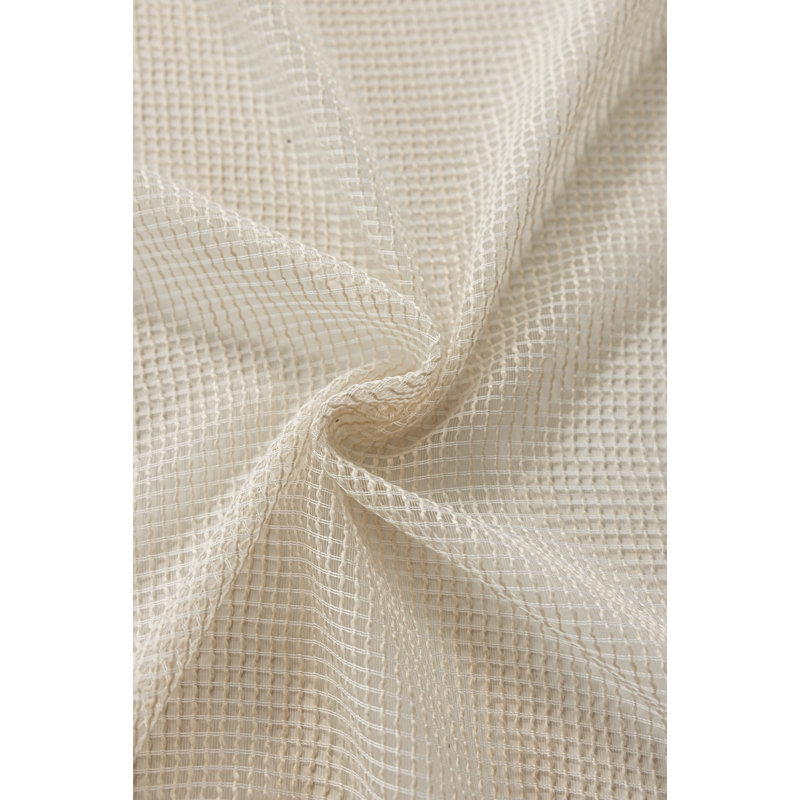 Light Filtering Polyester Back Tab Curtains Panel(Set of 2), Beige