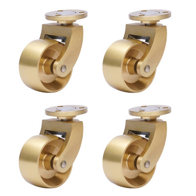 4pcs Brass Casters 360-degree Rotation