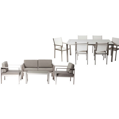 Aynura 10 - Person Patio Conversation Set with Cushions