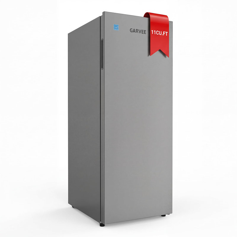 Réfrigérateur/congélateur convertible écoénergétique : réfrigérateur/congélateur vertical de 11 pi³ offrant des performances écoénergétiques, un fonctionnement sans givre, un panneau tactile numérique et des étagères en verre amovibles.