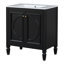 Meuble-lavabo de 30 po avec lavabo, deux portes avec tablette, charnières de porte à fermeture en douceur, style rétro-1894639752