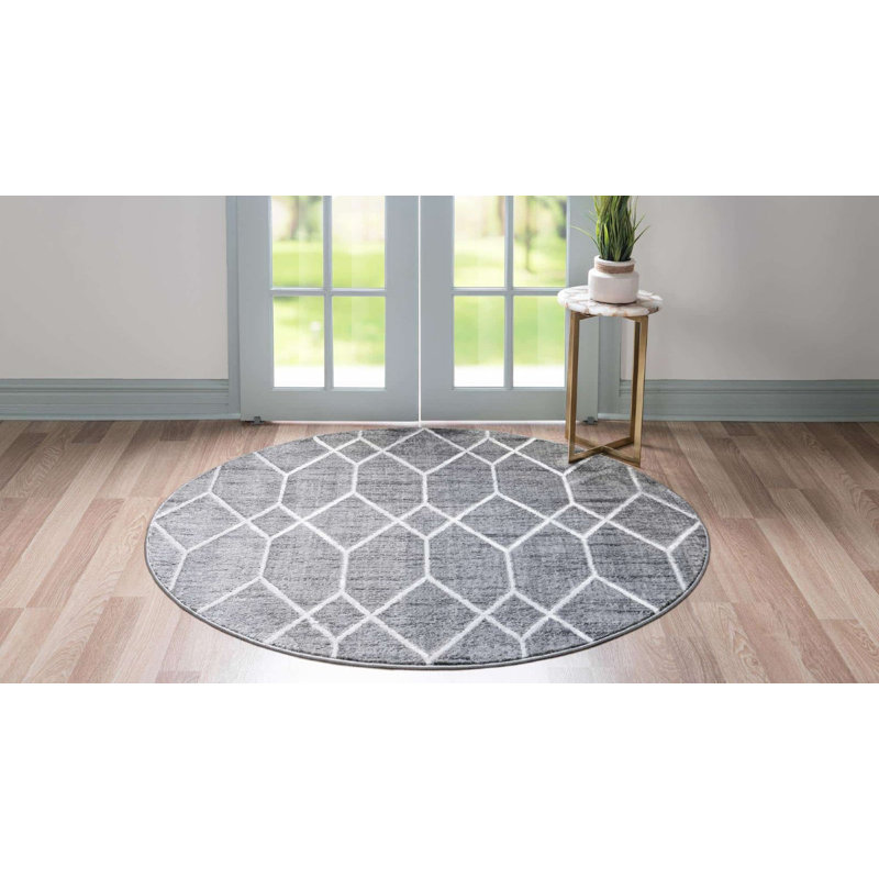 Clidy Abstract Indoor Rug, Round 5'