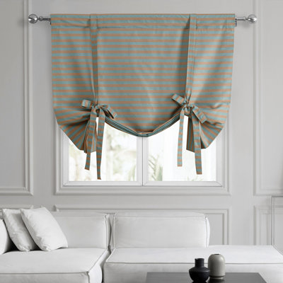 Hand Weaved Cotton Room Darkening Tie Up Window Shade