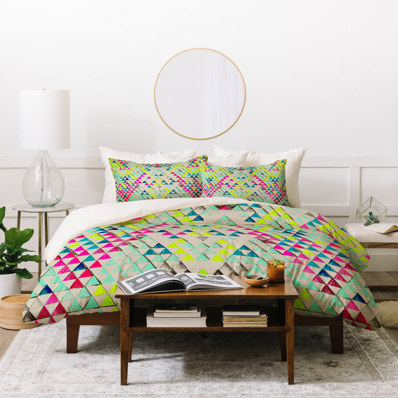 Modern & Contemporary Geometric Shapes Duvet Cover, Twin/Twin XL Duvet Cover + 1 Standard Sham