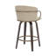 Tabouret de comptoir 26 po avec pivot en similicuir, bois et métal Deschenes-612540513