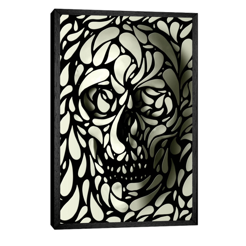 Skull #4 1 Piece Wall Art on Canvas, 101.6 cm H x 66.04 cm W, Black Framed