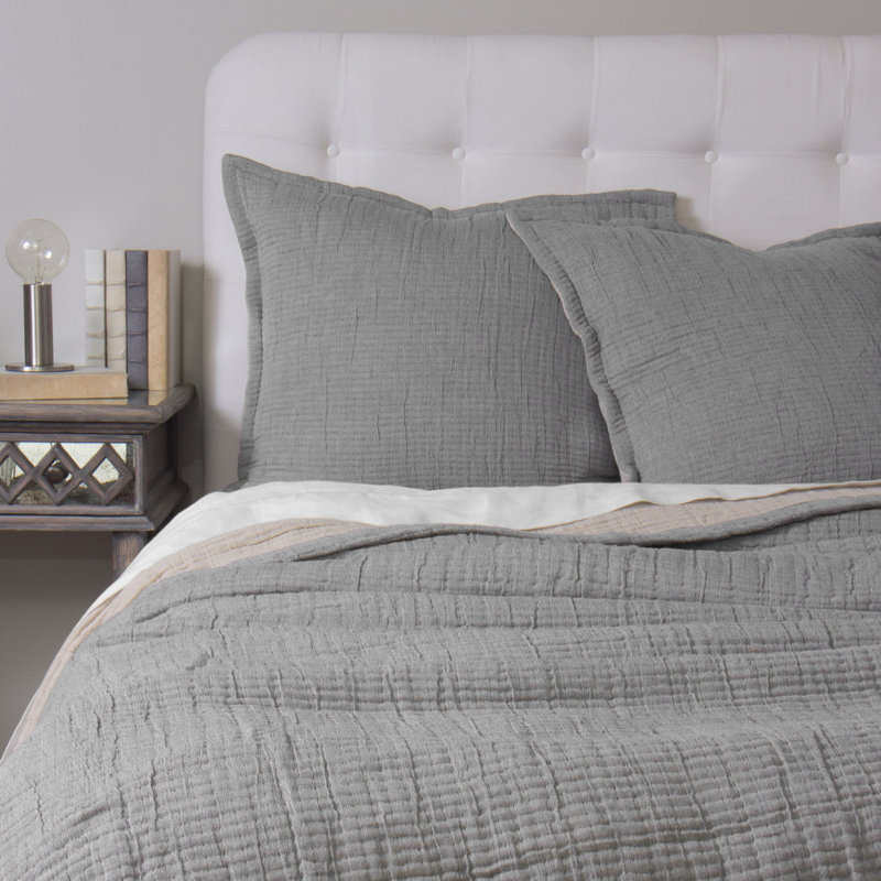 Dorius Coverlet, California King, Gray