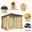 10 pi. L 10 pi. D Pavillon de jardin à toit rigide en aluminium avec toit en polycarbonate-114479684