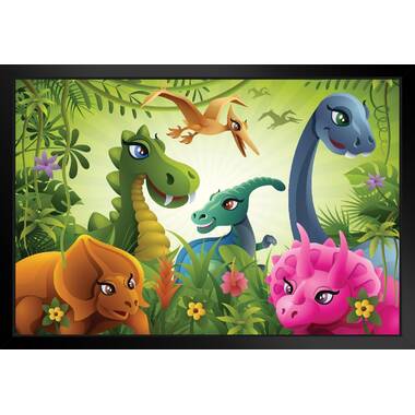 Boys And Girls Toddler Cute Dinosaur Painting Print - Temu