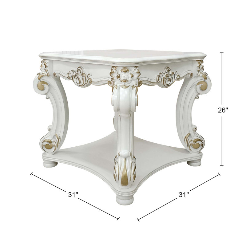 Table de bout rectangulaire avec rangement Cabildo, H 26,5 po x l 31,5 po x P 31,5 po, Cerisier