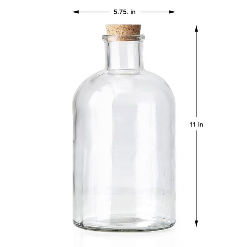 Clear 11" Glass Decorative Bottles