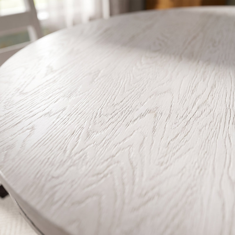 Ensemble de table de salle à manger extensible vintage rétro avec 4 chaises rembourrées, style ferme en bois massif pour une élégance intemporelle dans la salle à manger
