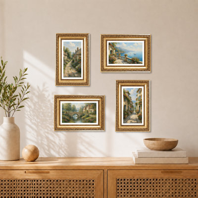 Vintage 5.5x8.5 Picture Frame with 4x6 Mat, Elegant Retro 5.5 by 8.5 Photo Frame for Wall or Tabletop Display, 2 Pack