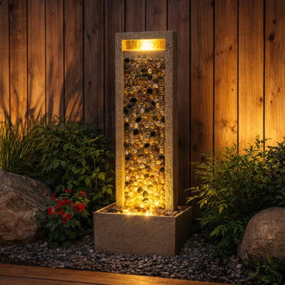 Waterfall Fountain with Lights