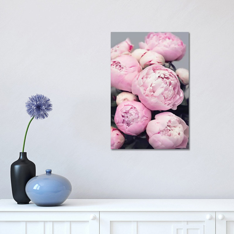 Pink Peonies 1 Piece Wrapped Canvas Wall Art, 30.48 cm H x 45.72 cm W