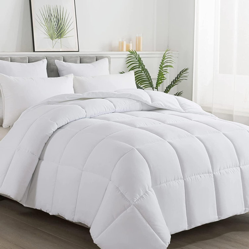 Ensembles d'édredon 3 pièces respirants, doux et moelleux - Ensemble d'édredon en duvet synthétique réversible toutes saisons avec deux taies décoratives