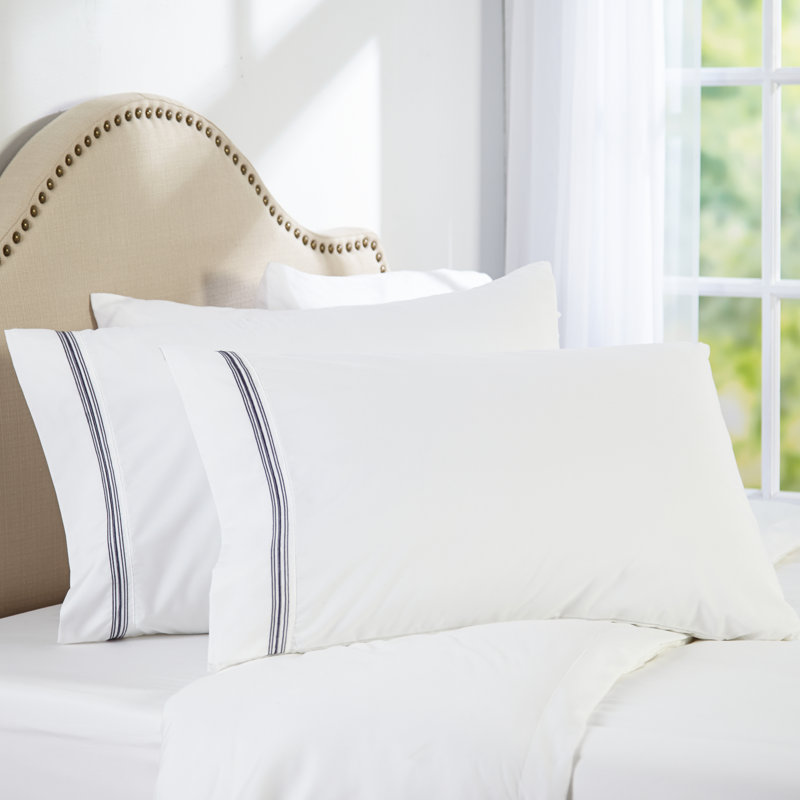 Percale Striped - Set of 2, Twin Pillowcase, Grey
