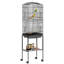 Darin Bird Cage for Budgie Finch Canary Parakeet with Stand Sliding Tray Black