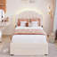 Structure de lit plateforme tapissier avec tiroir en molleton Queen Teddy