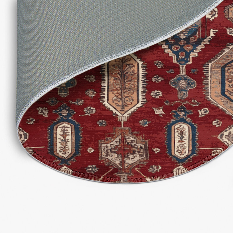 Tapis d'intérieur et d'extérieur noir Persian, Rond 5 pi