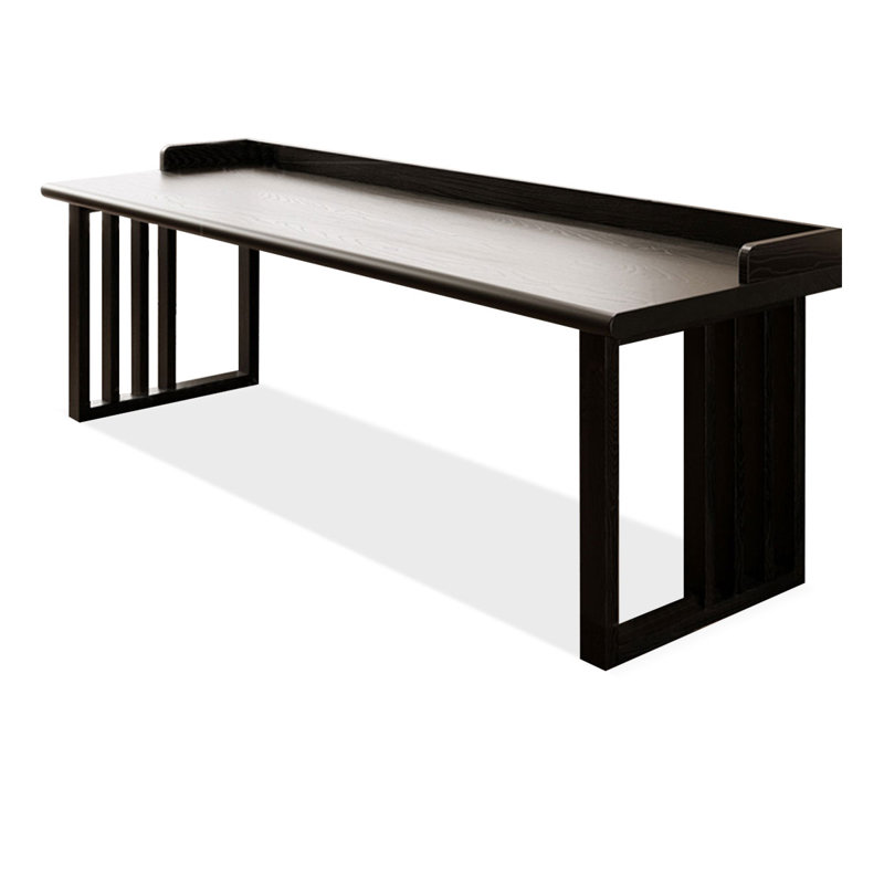 Bureau rectangulaire en bois massif noir, H 31,5 po x l 86,61 po x P 23,62 po