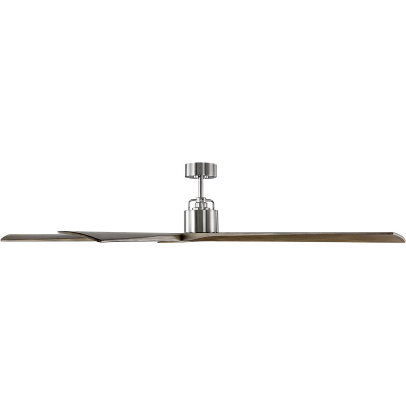 Aspen, Brushed Steel with Light Gray Weathered Oak Blades, 70" Wide