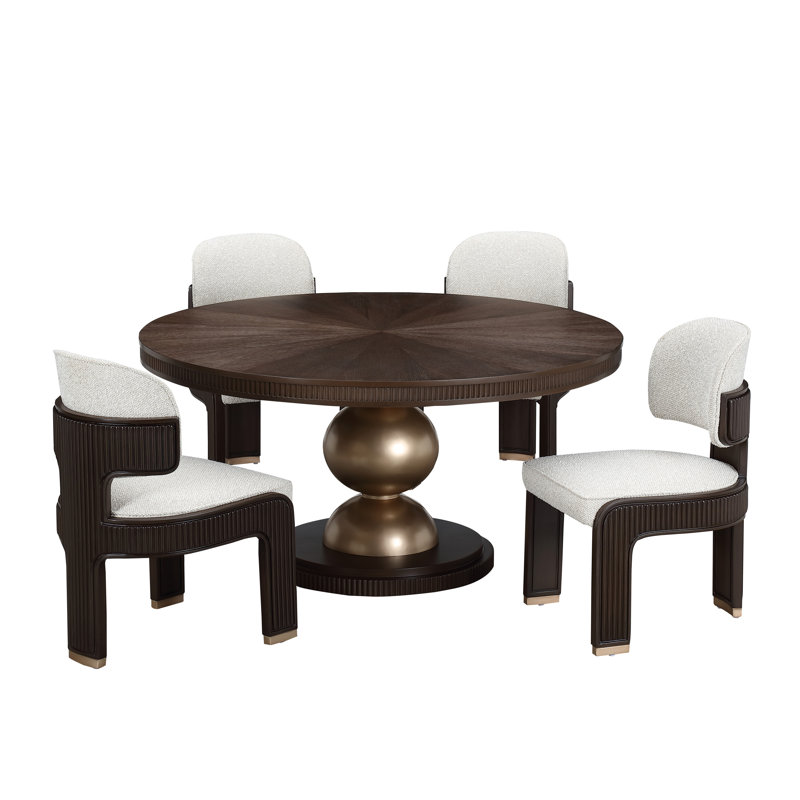 West Kensington Round Dining Table, Espresso Wood